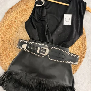 POLLERA ENGOMADA C/FLECOS