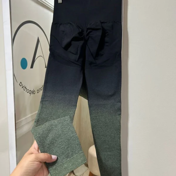 Calza seamless degradé NEGRO/VERDE SECO