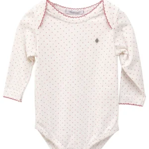 Body cuello americano blanco con lunarcitos rojos