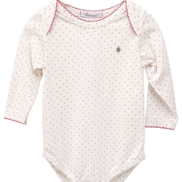 Body cuello americano blanco con lunarcitos rojos