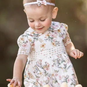 Vestido en poplin de algodon estampado Poupee