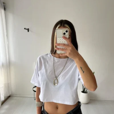 Remera CROP de algodòn lisa