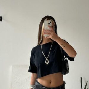 Remera CROP de algodòn lisa