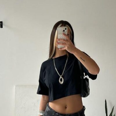 Remera CROP de algodòn lisa