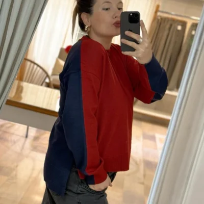 Sweater Milwaukee - Bordó/Marino — Casa Blanca Showroom, Bahía Blanca