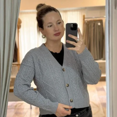 Cárdigan Rosaura - Gris — Casa Blanca Showroom, Bahía Blanca