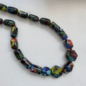COLLAR ITALIANO MILLEFIORI CON CUENTAS CRISTAL GRANDES — Joyería Debernardi, Bahía Blanca