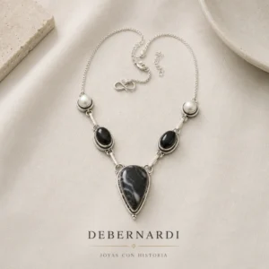 COLLAR MARROQUI CON ONIX EN PLATA TIPO GARGANTILLA — Joyería Debernardi, Bahía Blanca