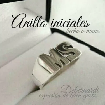 ANILLO PLATA SELLO HUELLITA PERRO HECHO A MANO 9691 — Joyería Debernardi, Bahía Blanca