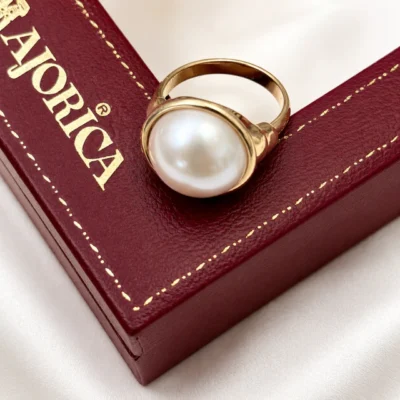 ANTIGUO ANILLO MAJORICA ORIGINAL ENCHAPAO DECADA 80 — Joyería Debernardi, Bahía Blanca