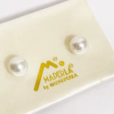PAR DE AROS LADY DI PLATA Y ORO ANTIGUOS PERLAS MAJORICA — Joyería Debernardi, Bahía Blanca