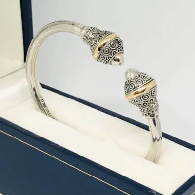 ESCLAVA DE PLATA 925 Y ORO 52MM — Joyería Debernardi, Bahía Blanca
