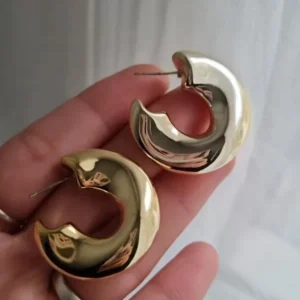 Aros chuncky dona dorada — Anacletta Accesorios, Bahía Blanca