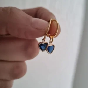 Aros cora azul brisura AD — Anacletta Accesorios, Bahía Blanca