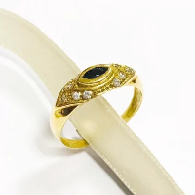 ANILLO ORO 18 KTS ART DECO CON PERLA DE CULTIVO DE MAR — Joyería Debernardi, Bahía Blanca