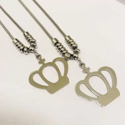 CADENA Y COLGANTE ACERO Y DIJE AMATISTA NATURAL PENDULO — Joyería Debernardi, Bahía Blanca