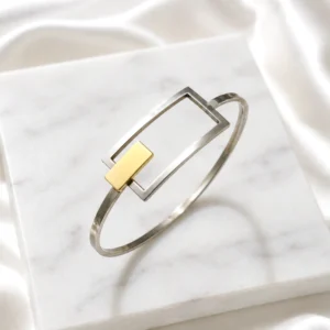 ESCLAVA DE PLATA 925 Y ORO 52MM — Joyería Debernardi, Bahía Blanca