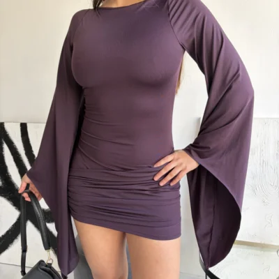 Vestido de lycra mangas oxford EMILY (3 colores) — Cattley Shoes, Bahía Blanca