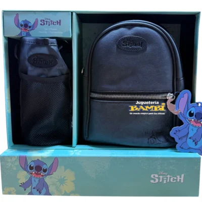 SET DELUXE STITCH MOCHILA Y PORTA BOTELLA — Juguetería Bambi, Bahía Blanca