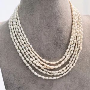COLLAR MIL VULETAS PERLAS DE RIO ANTIGUO CON CIERRE DE EPOCA — Joyería Debernardi, Bahía Blanca