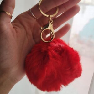 Llavero - bag charm pompon rojo — Anacletta Accesorios, Bahía Blanca