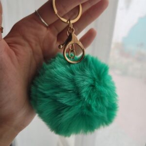 Llavero - bag charm pompon verde — Anacletta Accesorios, Bahía Blanca