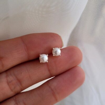 Perlas engarzadas 5 mm plata 925 — Anacletta Accesorios, Bahía Blanca
