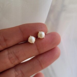Perlas engarzadas 6 mm plata 925 — Anacletta Accesorios, Bahía Blanca
