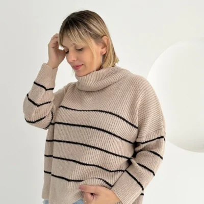 Sweater SyM - Marrón y Crema — Casa Blanca Showroom, Bahía Blanca