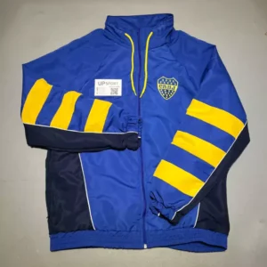 Rompeviento Boca retro azul mangas rayadas — Upsport Bahía, Bahía Blanca