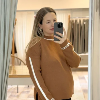 Sweater SyM - Marrón y Crema — Casa Blanca Showroom, Bahía Blanca